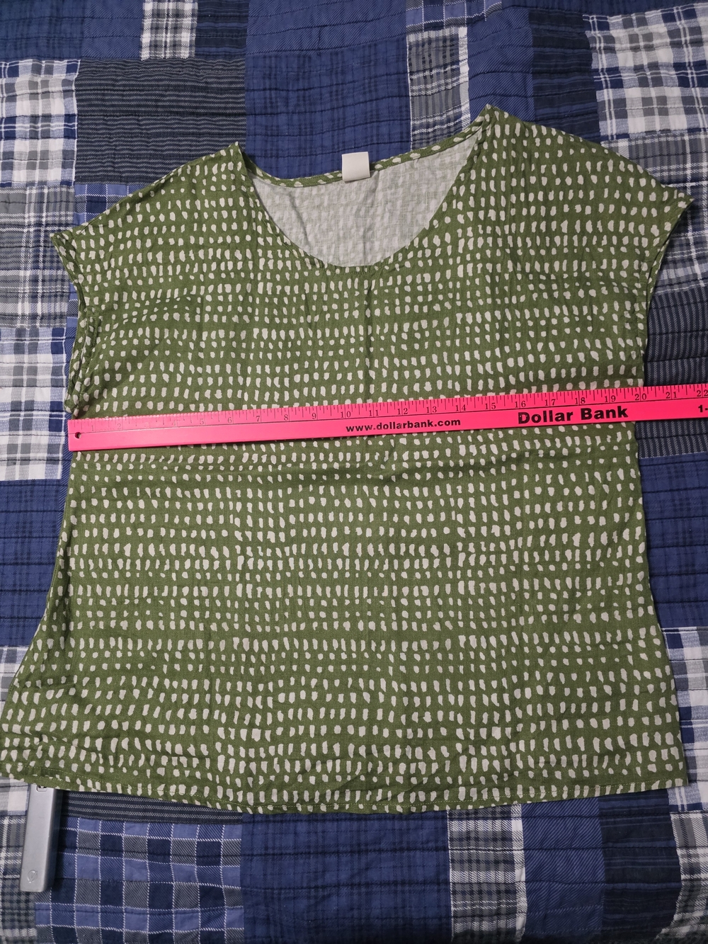Lintico Relaxed Green Printed Short Sleeve Top - Picture 6 of 6
